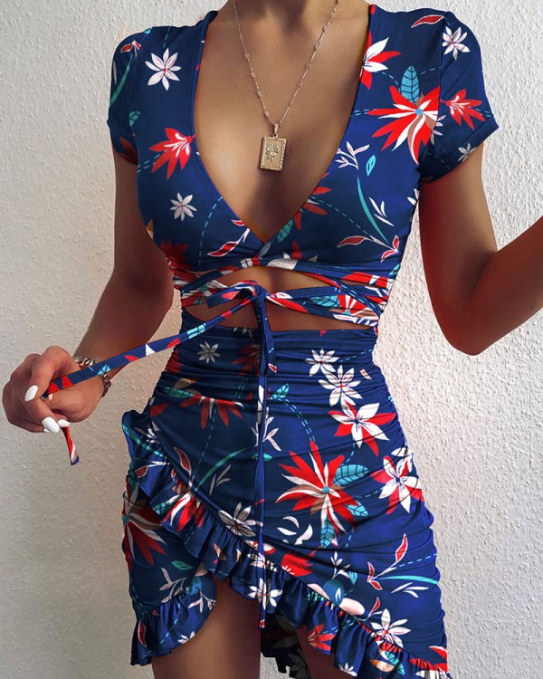 xBPuKwiatowy-Print-Fashion-Tie-Up-Wrap-Mini-sukienka-letnie-wakacje-Ruffles-Sundress-Ruched-damska-sukienka-z.jpg